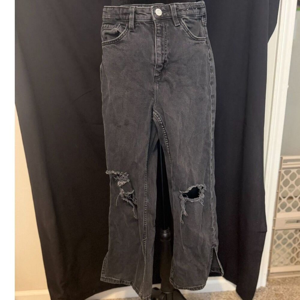 #255 - Black H&M Jeans - Girl's Size 12 Flared Leg with slit